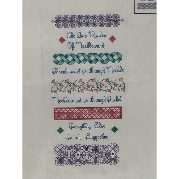 Cross-Stitch Pattern "Needlework Rules" Dragon Fire Designs By Sherry Schone VTG - Picture 2 of 3